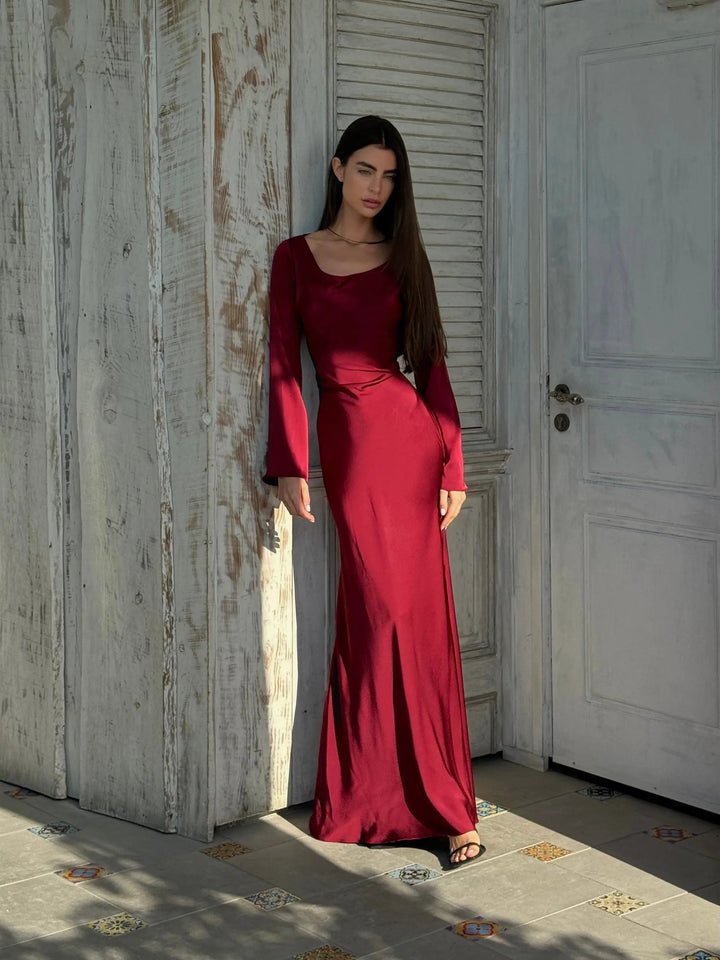 Feyla | Maxikleid Langarm Fließend Tailliert