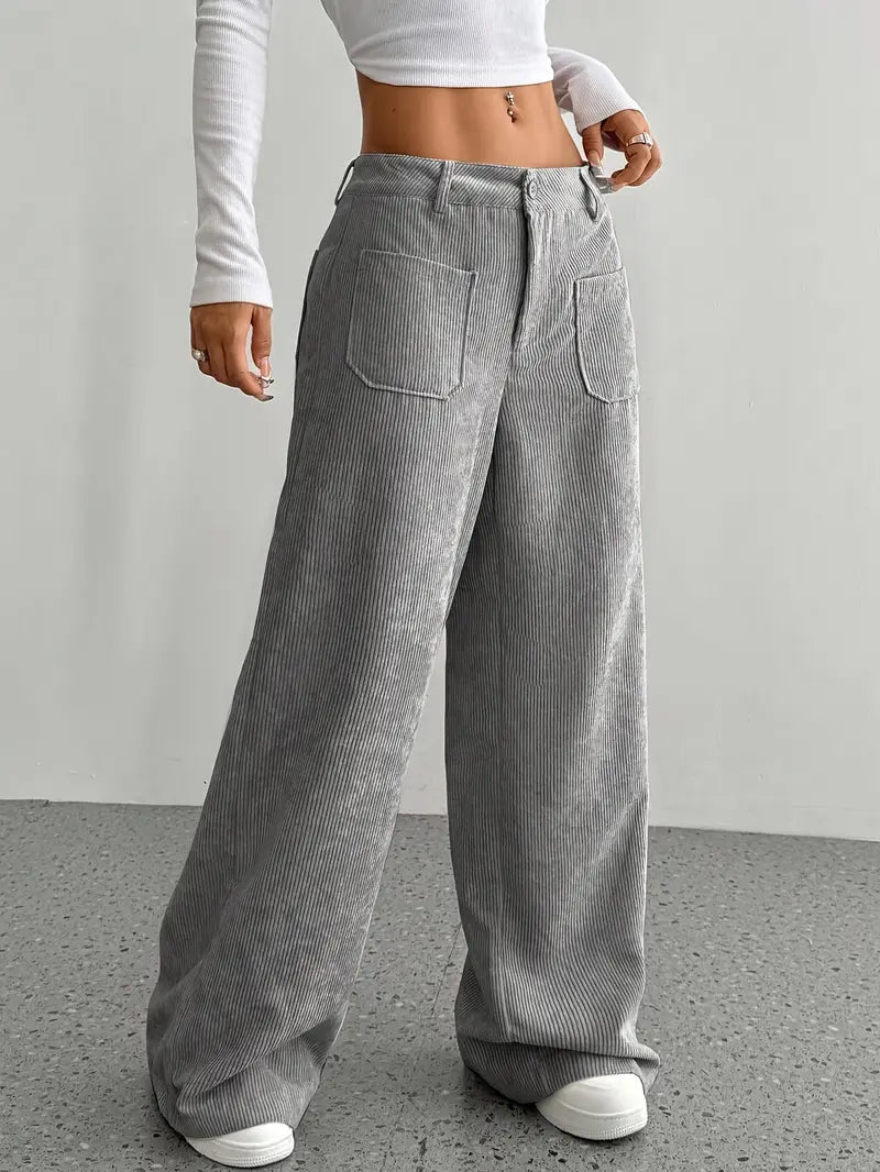 Corvella | Cordhose Wide Leg High Waist