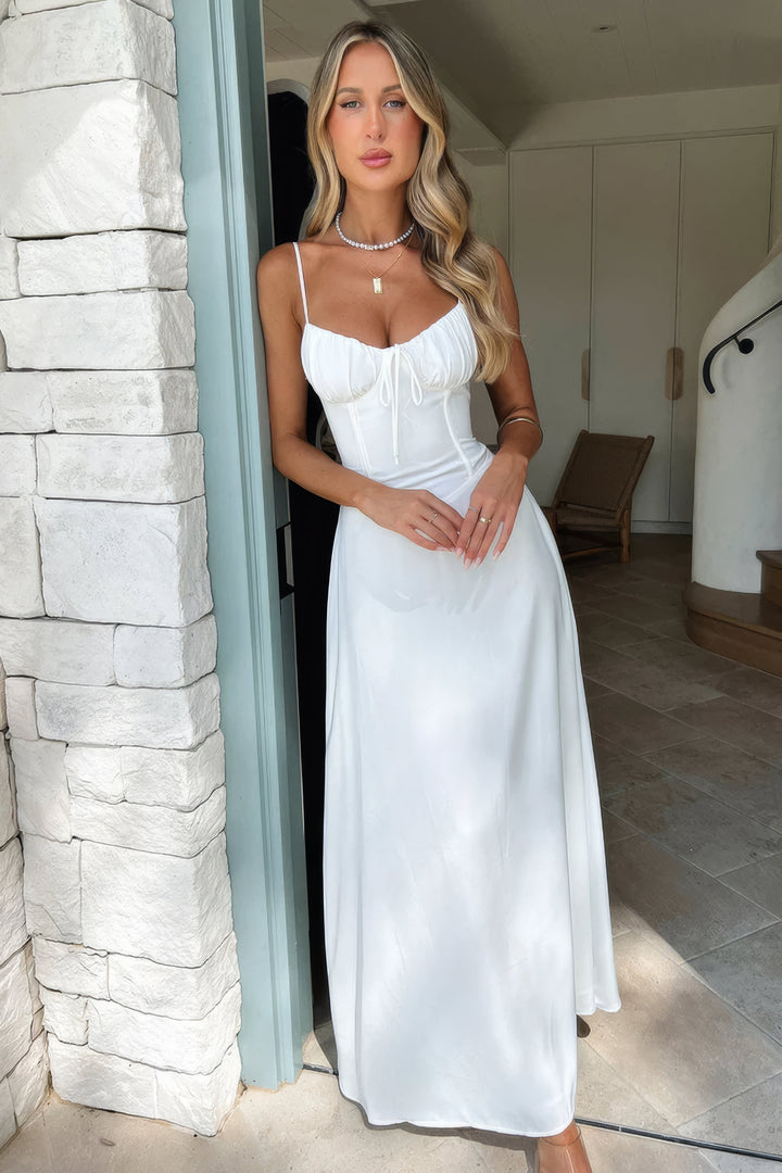Almira | Maxikleid Sommer V-Ausschnitt Schlitz leicht