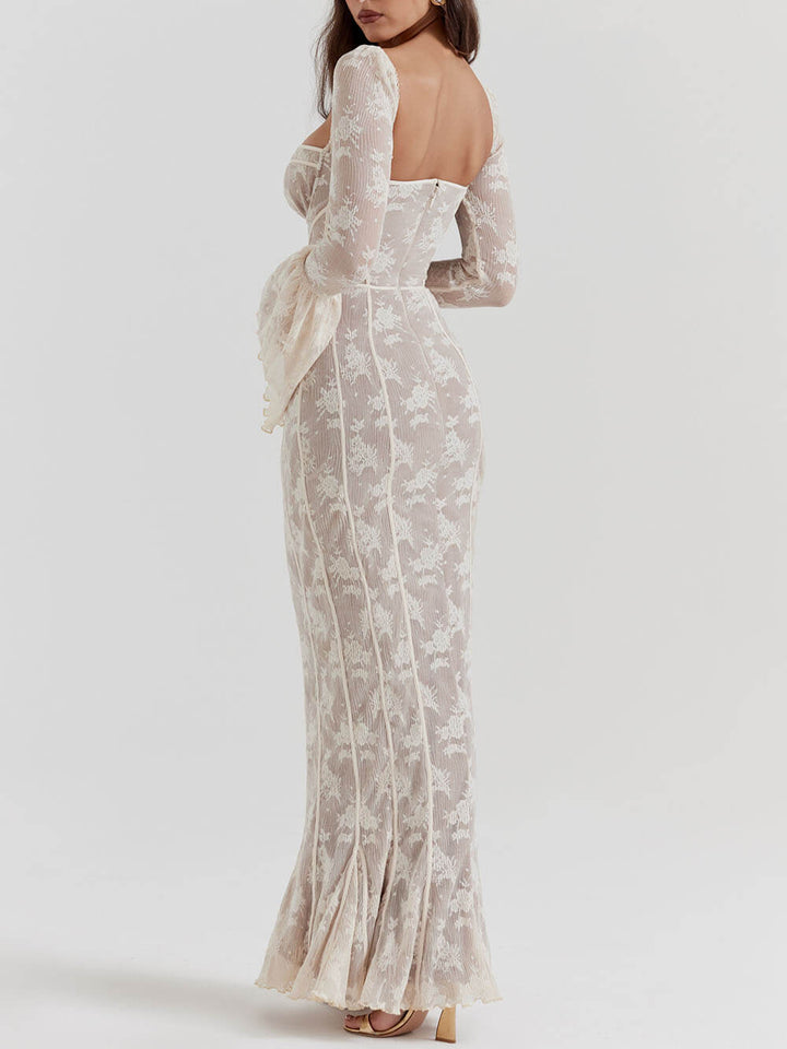 Zalviera | Maxikleid Spitze Rückenfrei Schlitz