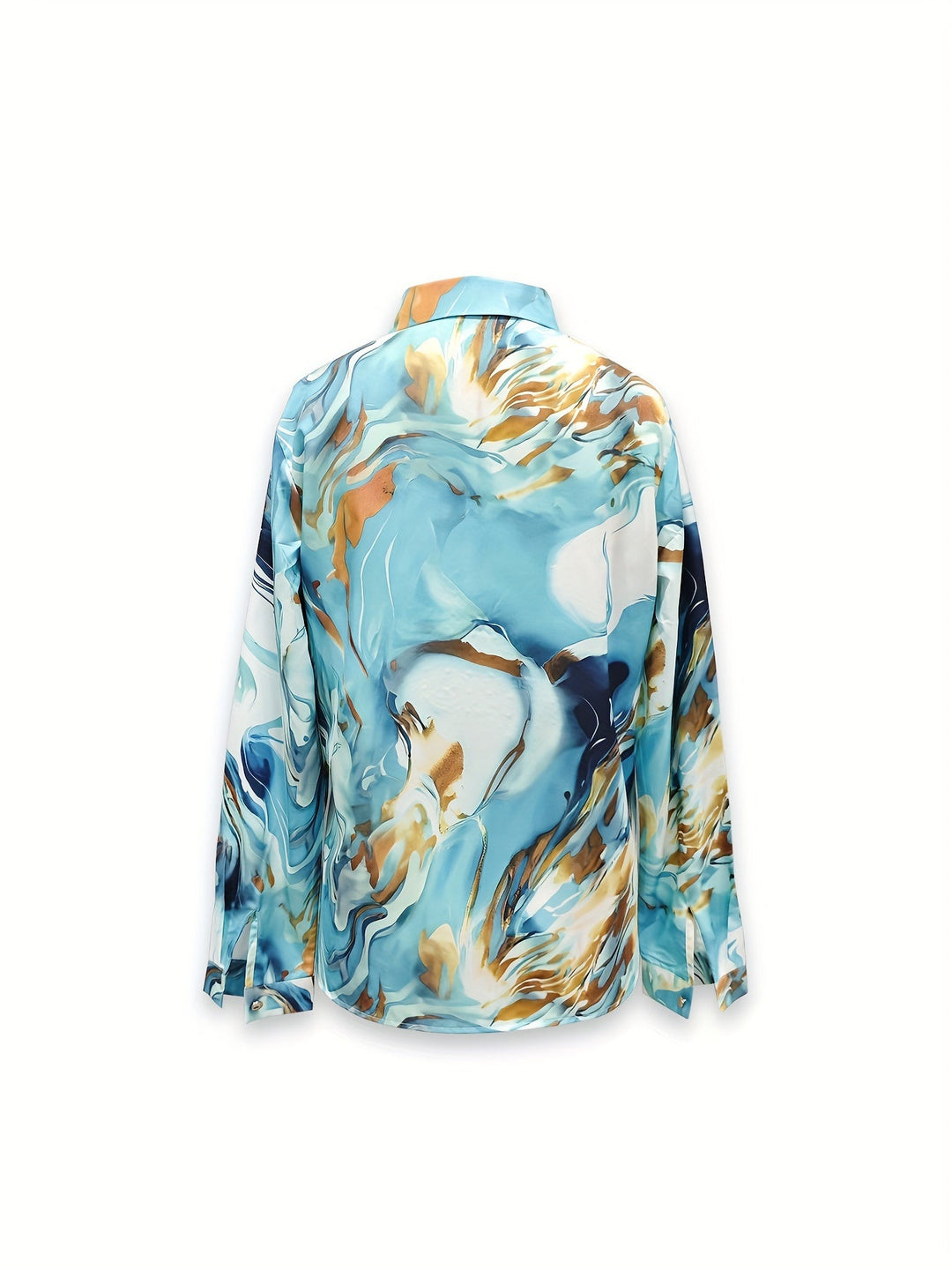 Valeria | Bluse Langarm Abstract Muster Hemd Kragen