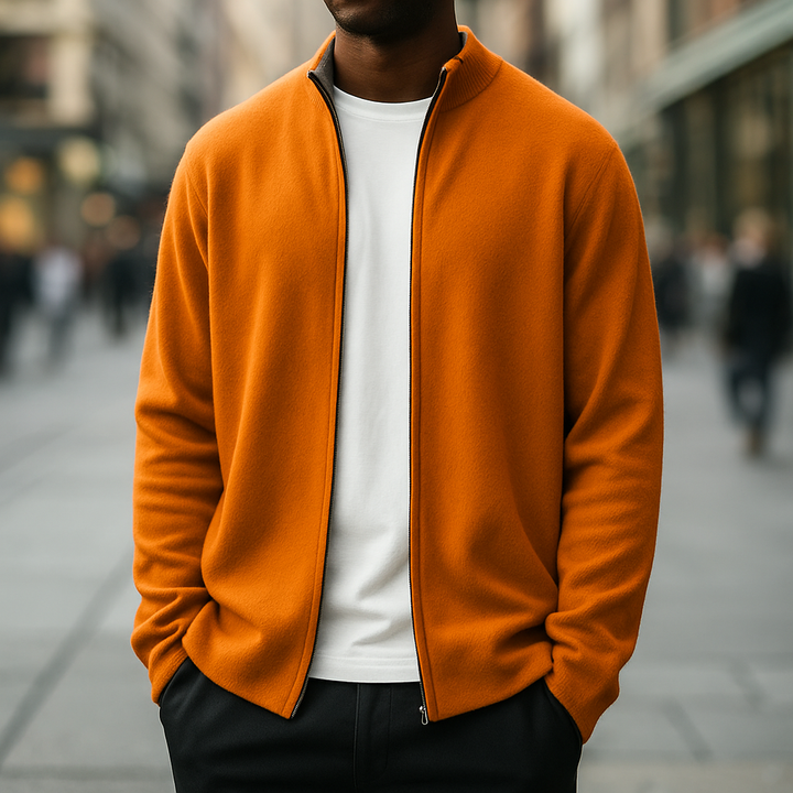 Aimo | Kaschmir Strickjacke mit Reißverschluss