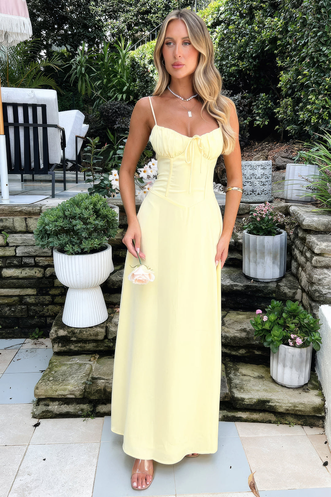Almira | Maxikleid Sommer V-Ausschnitt Schlitz leicht
