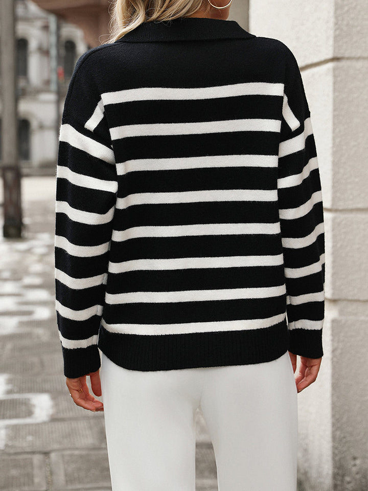 Amelie | Gerippter Strickpullover locker geschnitten