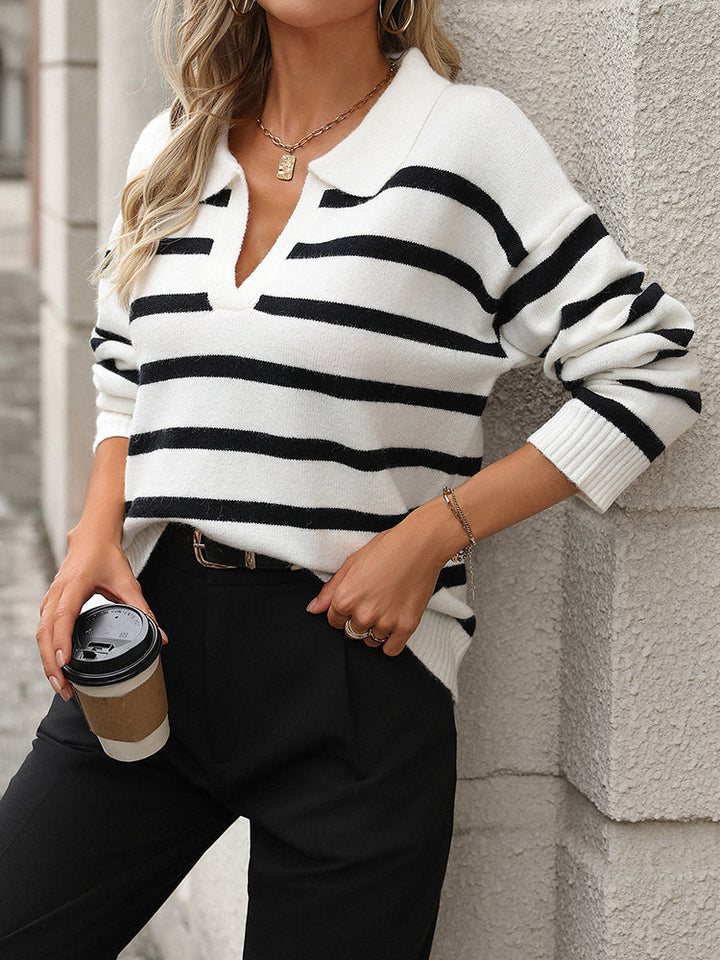 Amelie | Gerippter Strickpullover locker geschnitten