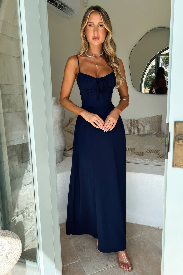 Almira | Maxikleid Sommer V-Ausschnitt Schlitz leicht