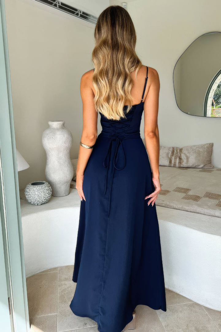 Almira | Maxikleid Sommer V-Ausschnitt Schlitz leicht
