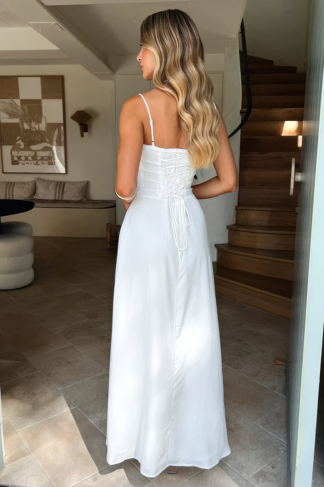 Almira | Maxikleid Sommer V-Ausschnitt Schlitz leicht