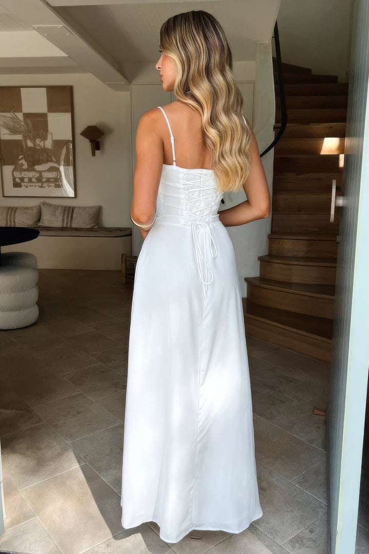 Almira | Maxikleid Sommer V-Ausschnitt Schlitz leicht