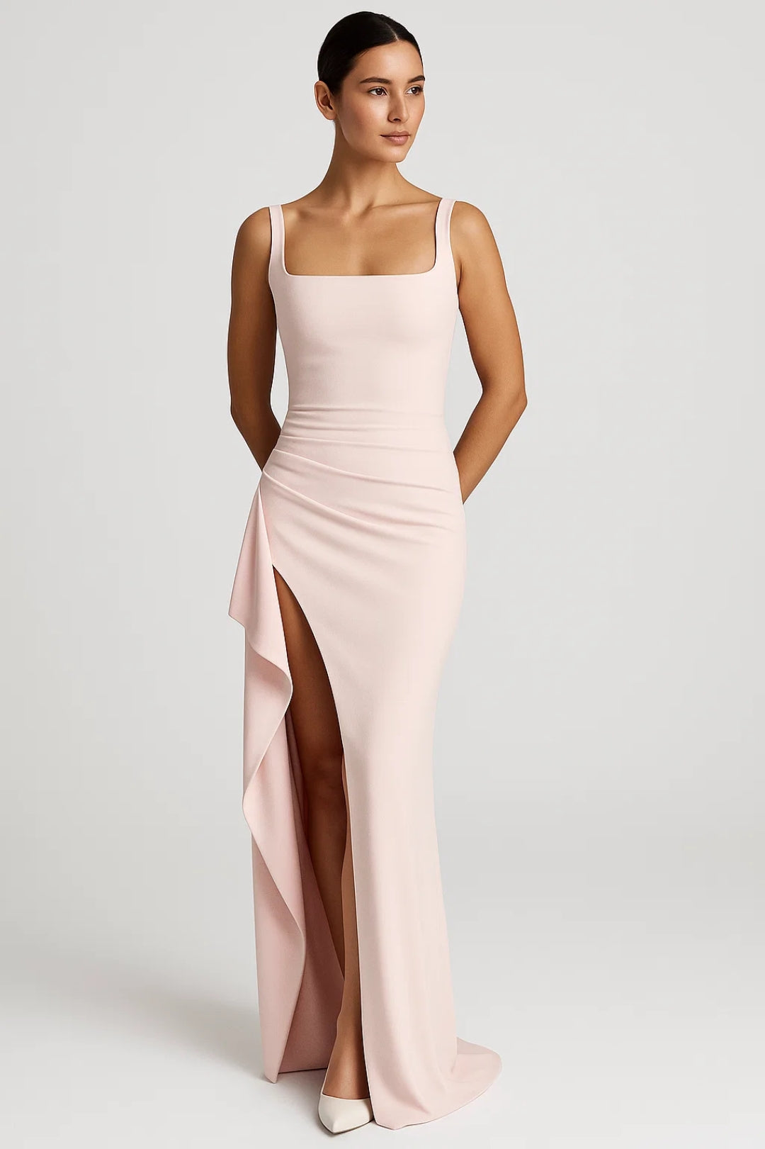 Calyne | Strapless Maxikleid mit hohem Schlitz
