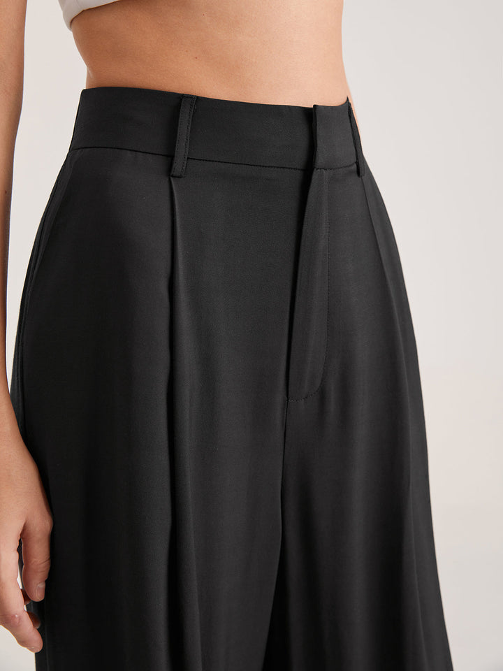 Yareli | Hose High Waist Falten vorne weit