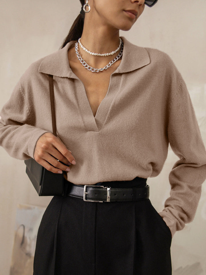 Mara | Strickpullover mit Kragen Old Money Stil