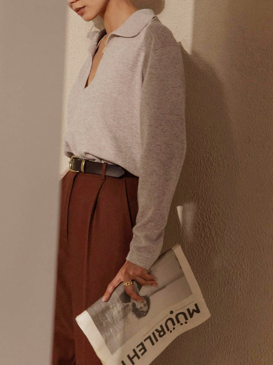 Mara | Strickpullover mit Kragen Old Money Stil