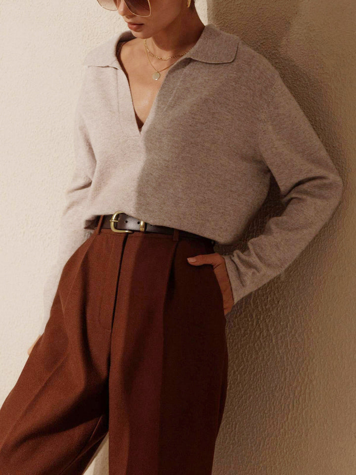 Mara | Strickpullover mit Kragen Old Money Stil