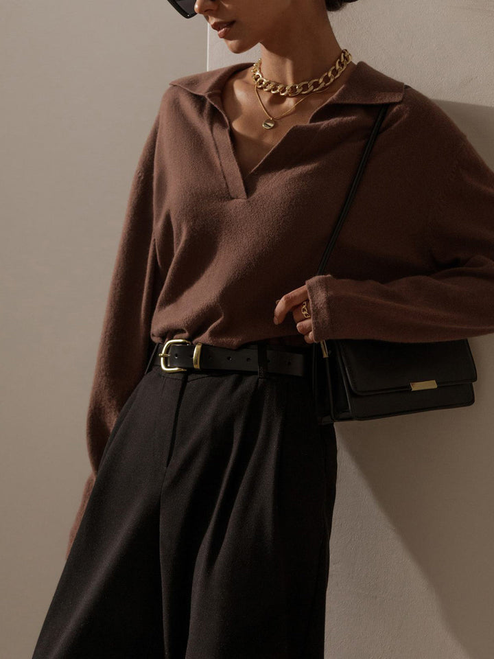 Mara | Strickpullover mit Kragen Old Money Stil