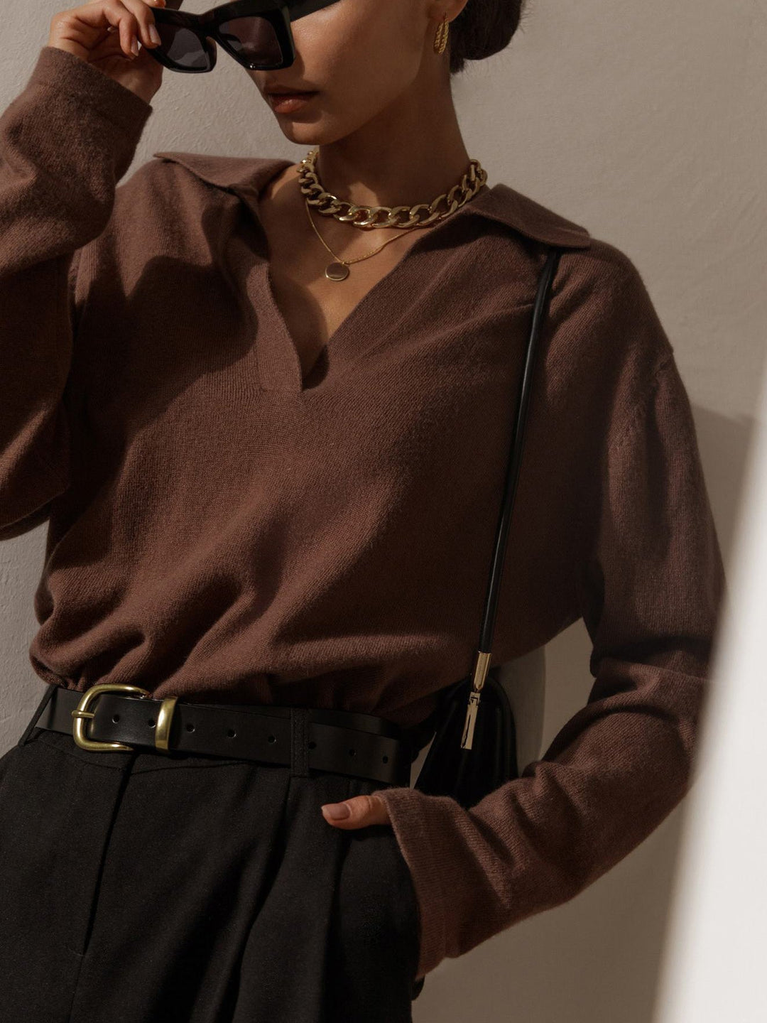 Mara | Strickpullover mit Kragen Old Money Stil