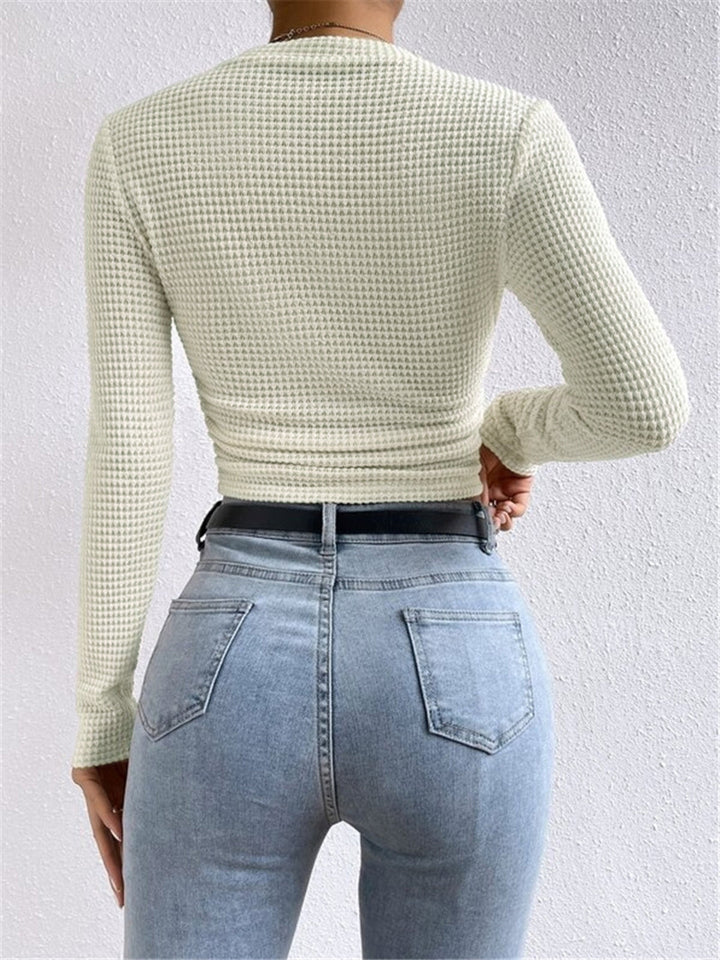 Orviane | Waffel Strickpullover figurbetont