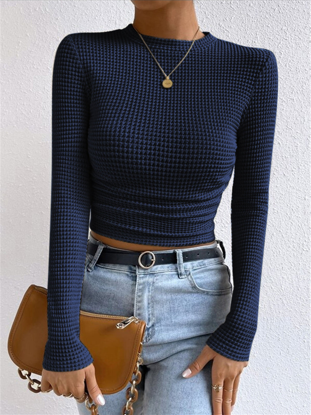 Orviane | Waffel Strickpullover figurbetont