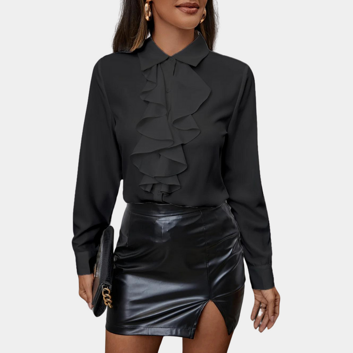 Sofia | Rüschen Bluse Elegant Langarm Locker