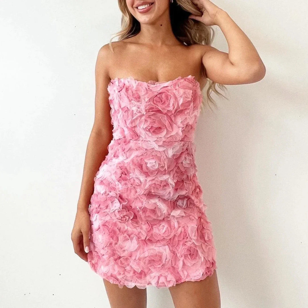 Zirelle | Strapless Minikleid Blumen Sommer Elegant