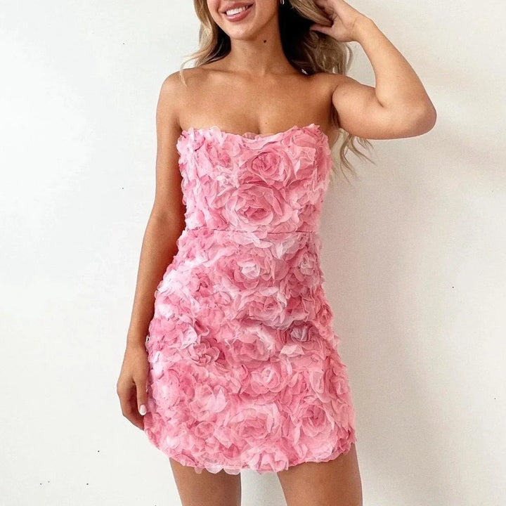 Zirelle | Strapless Minikleid Blumen Sommer Elegant