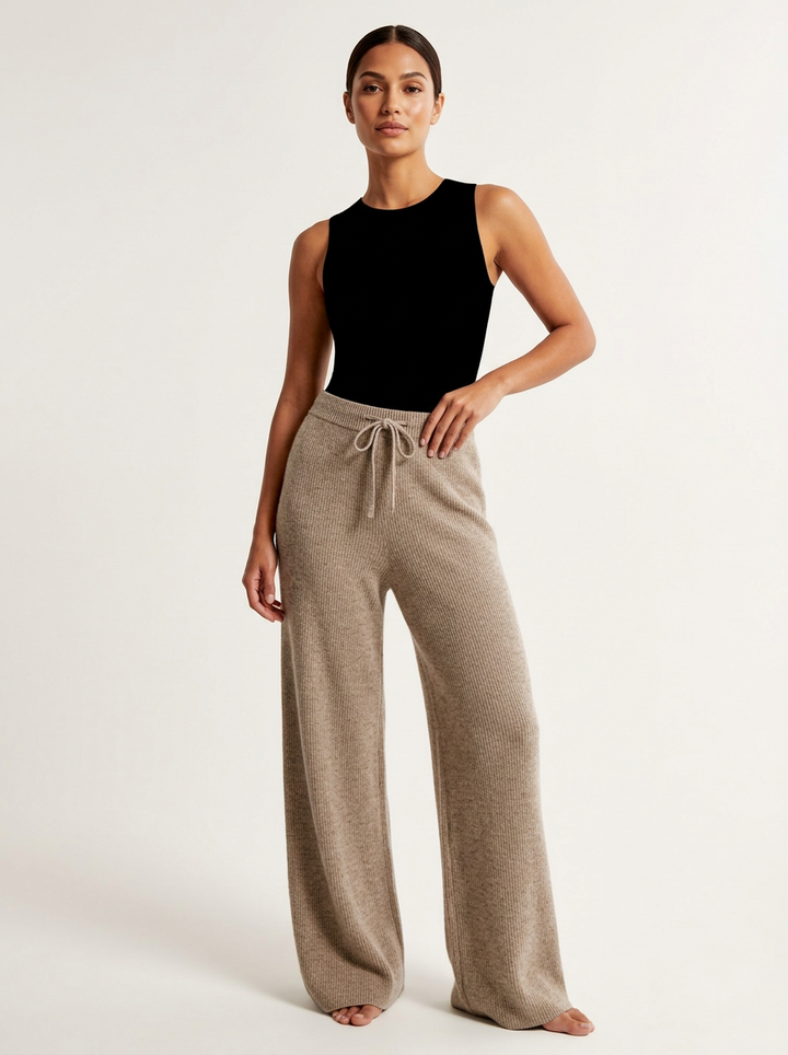 Elyndra | Wide Leg Hose Wolle Elastisch