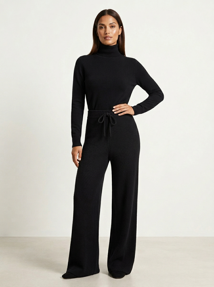 Elyndra | Wide Leg Hose Wolle Elastisch