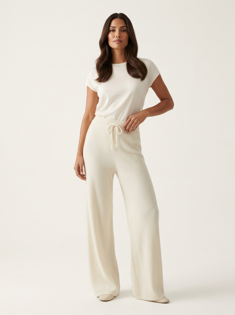 Elyndra | Wide Leg Hose Wolle Elastisch