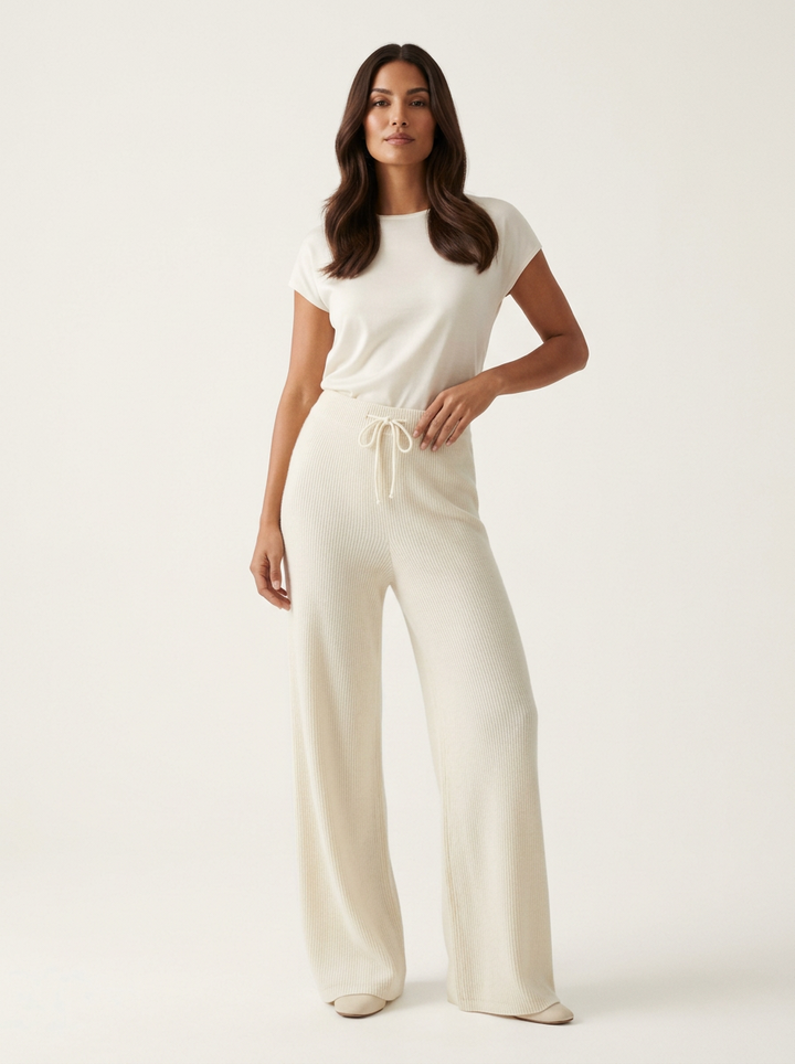 Elyndra | Wide Leg Hose Wolle Elastisch