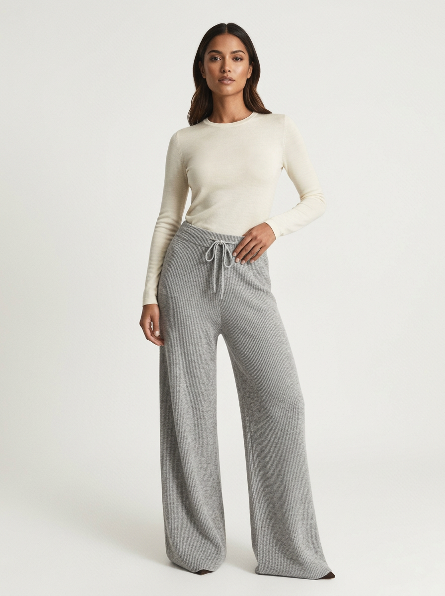 Elyndra | Wide Leg Hose Wolle Elastisch