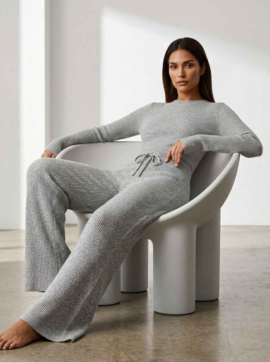 Elyndra | Wide Leg Hose Wolle Elastisch