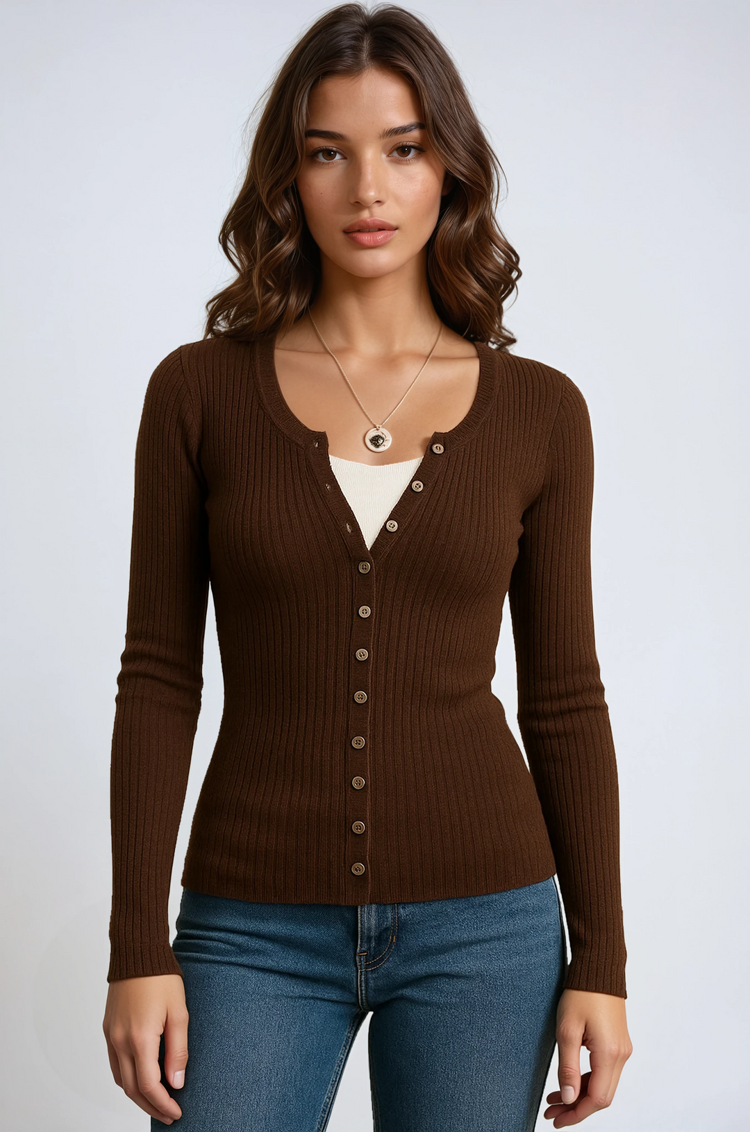 Zerielle | Strickpullover V-Ausschnitt Spitze