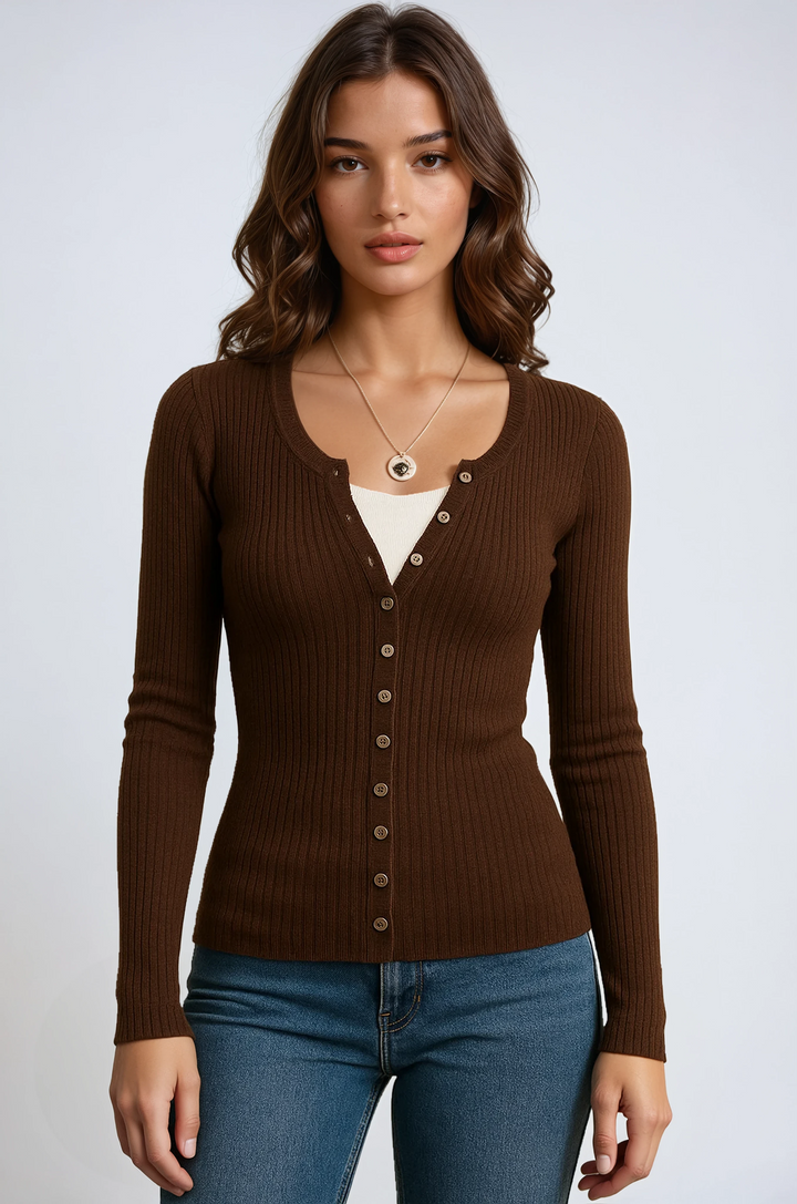 Zerielle | Strickpullover V-Ausschnitt Spitze