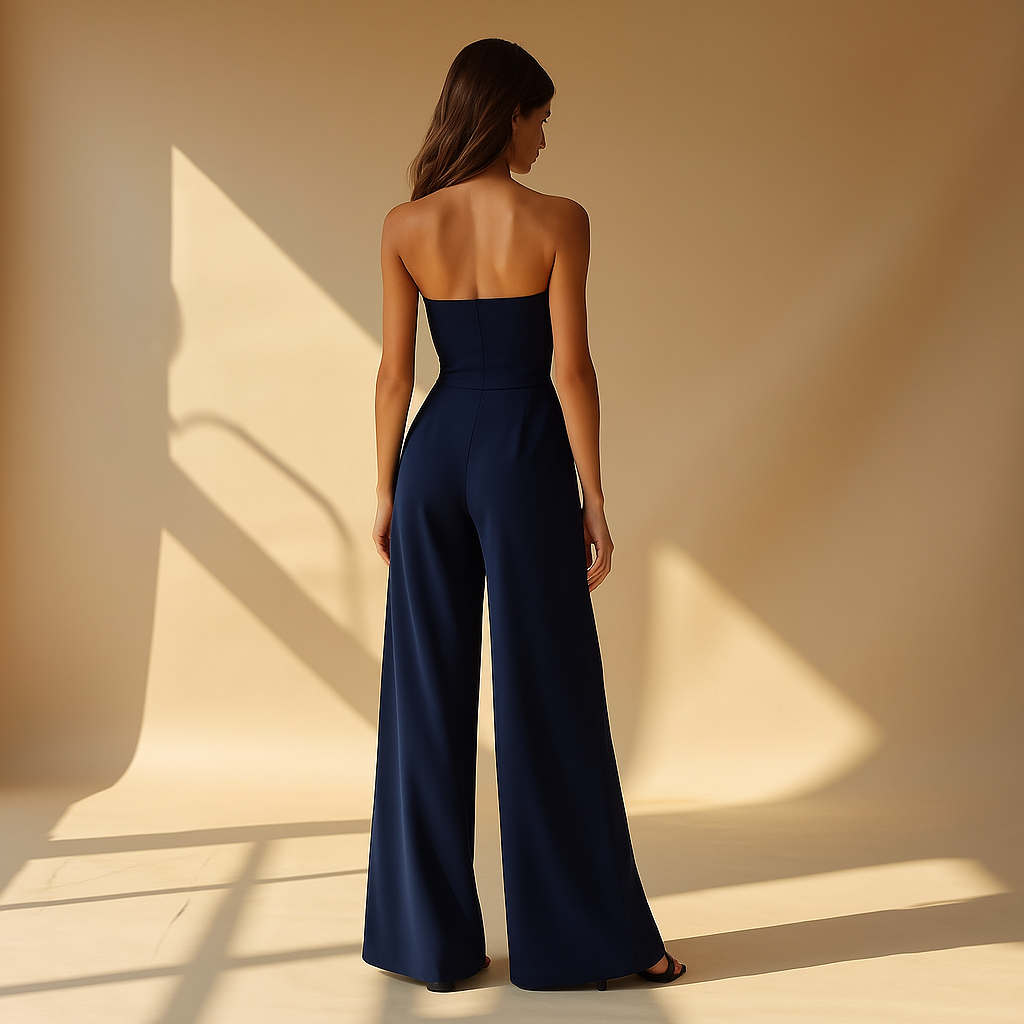 Avenya | Jumpsuit trägerlos Korsett weit Bein figurbetont