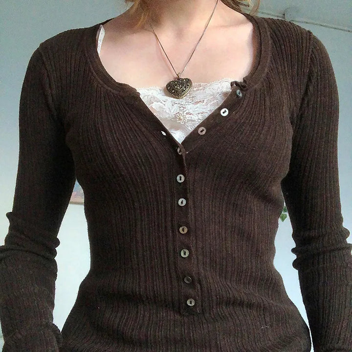 Zerielle | Strickpullover V-Ausschnitt Spitze