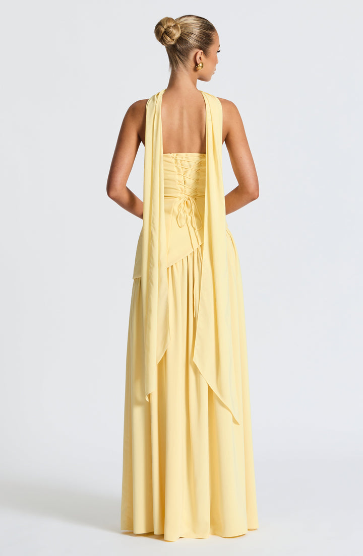 Avelira | Maxikleid Bandeau Schlitz Asymmetrisch