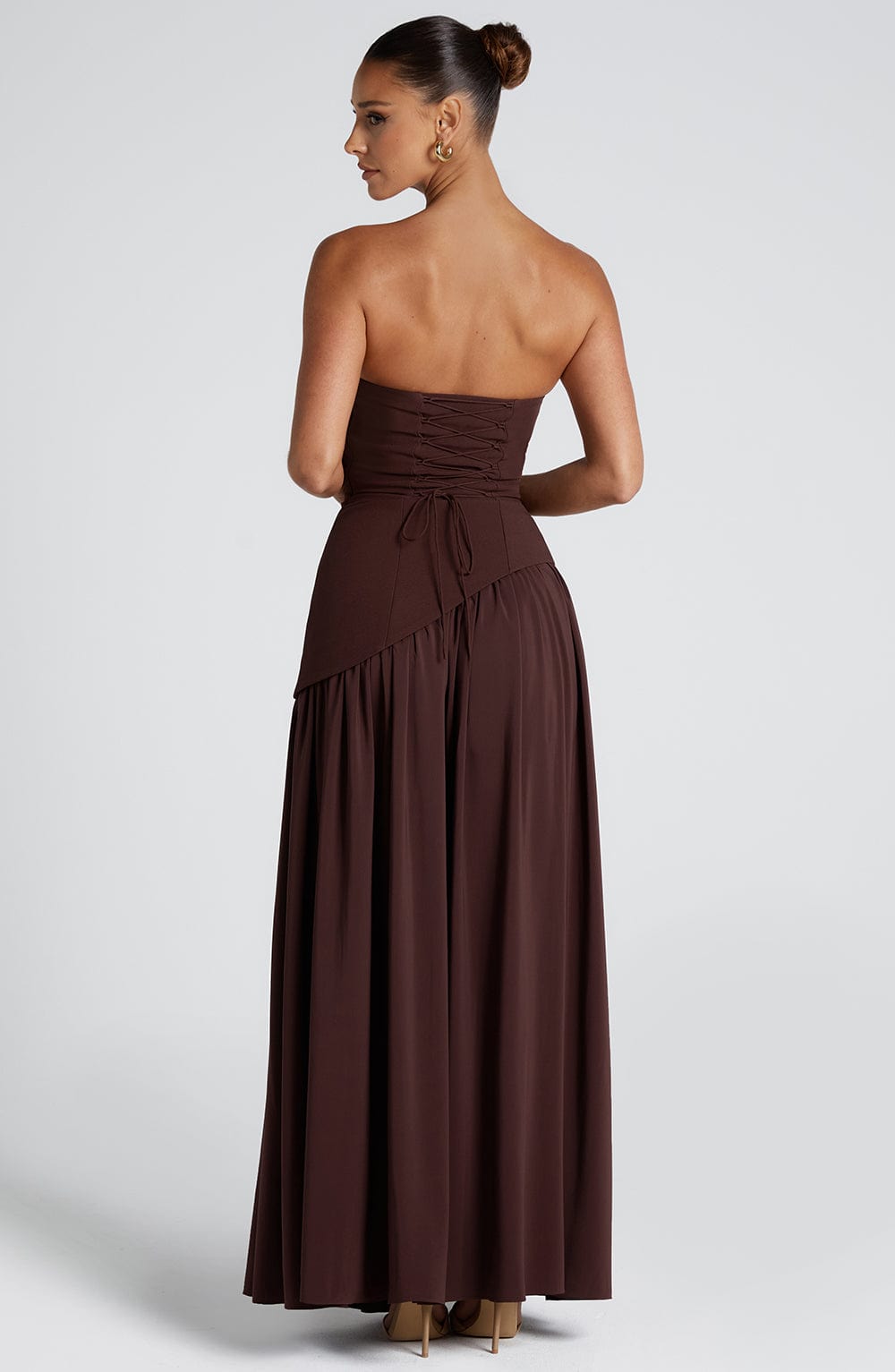 Avelira | Maxikleid Bandeau Schlitz Asymmetrisch