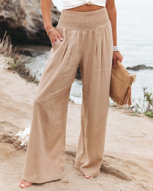 Linvera | Hose High Waist Baumwolle Leinen