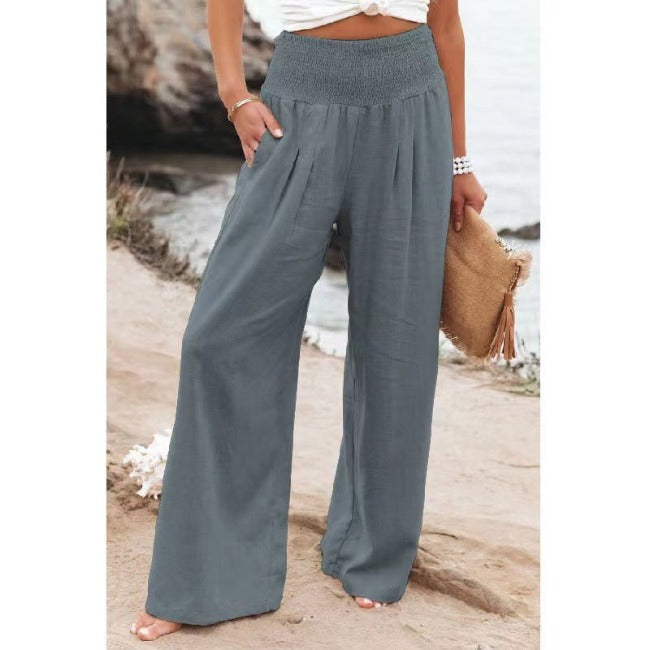 Linvera | Hose High Waist Baumwolle Leinen