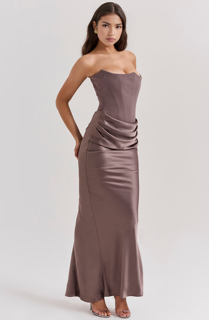 Serelune | Maxikleid Träger Rückenfrei Schlitz