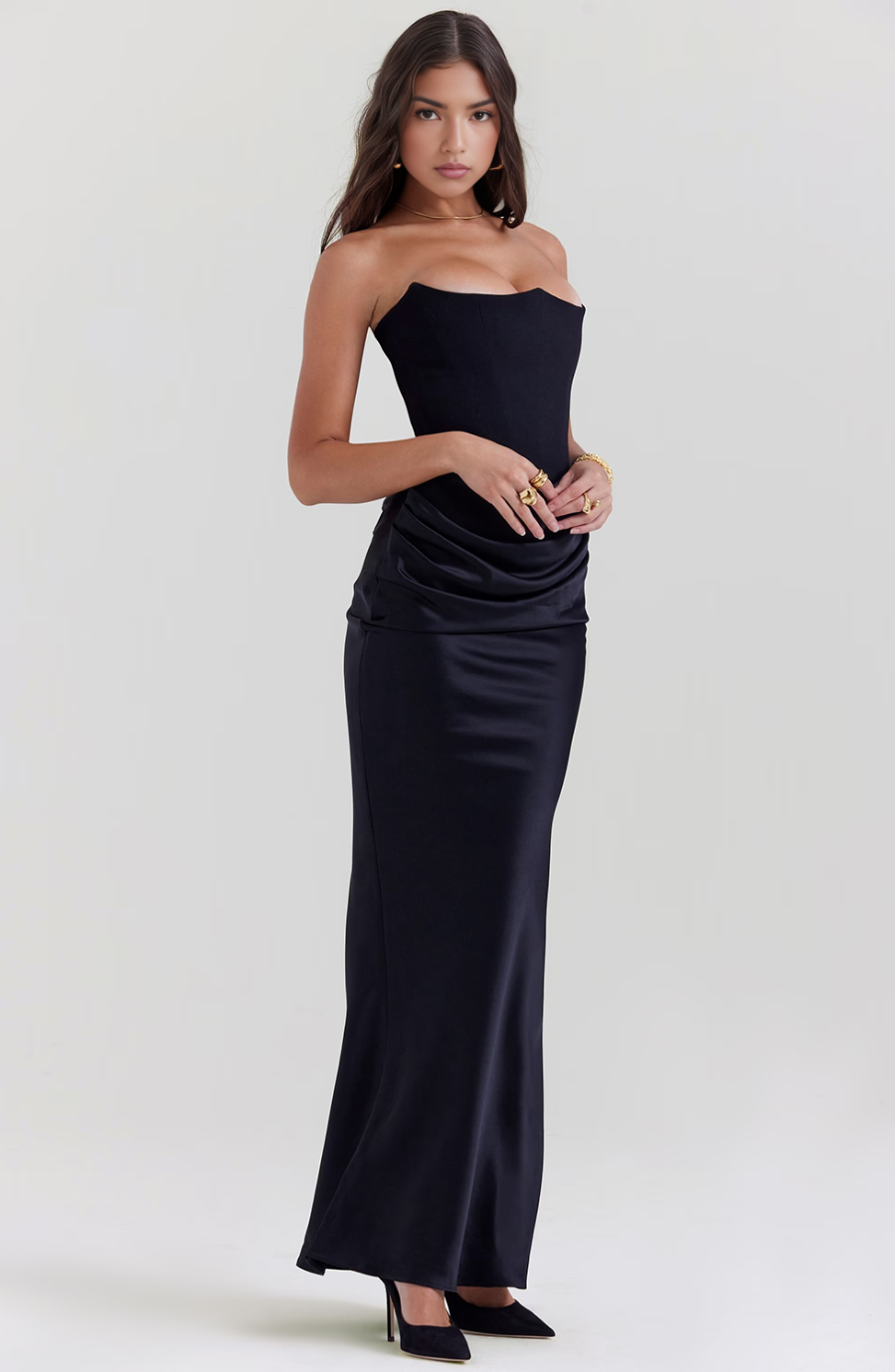 Serelune | Maxikleid Träger Rückenfrei Schlitz