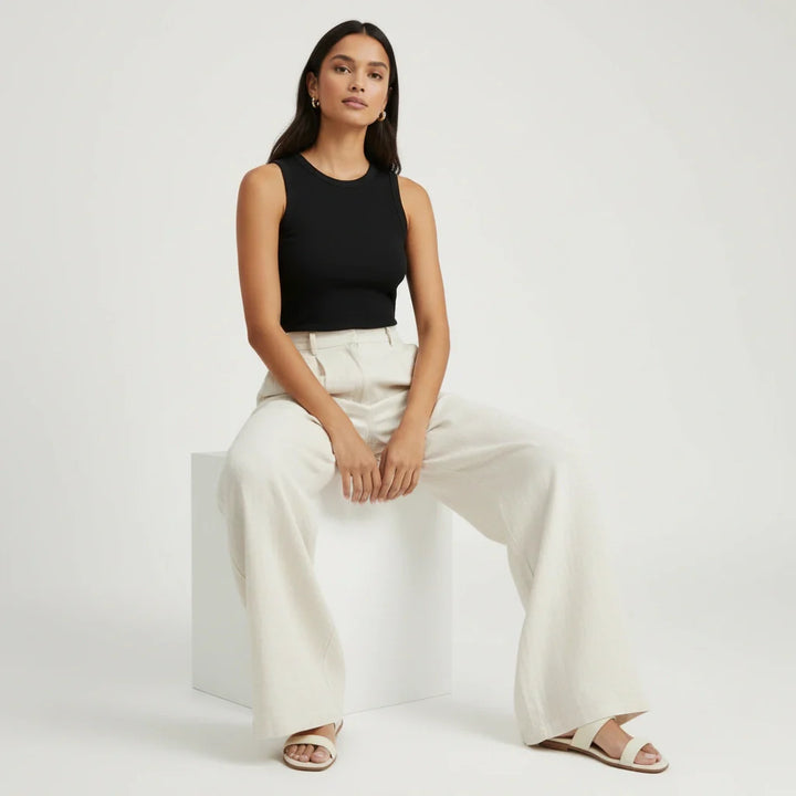 Orivelle | Wide Leg Hose High Waist Damen