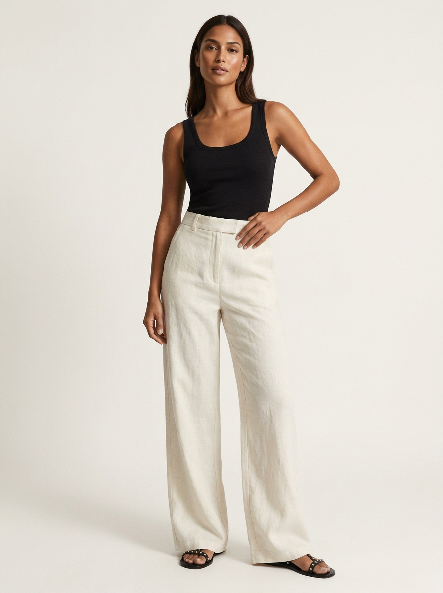 Orivelle | Wide Leg Hose High Waist Damen