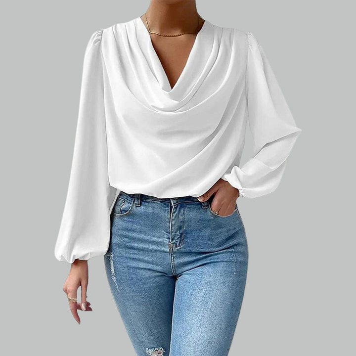 Celina | Chiffon Bluse Damen Langarm Locker Leicht
