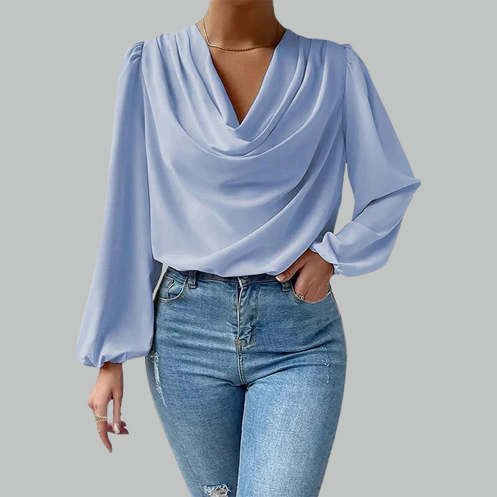 Celina | Chiffon Bluse Damen Langarm Locker Leicht