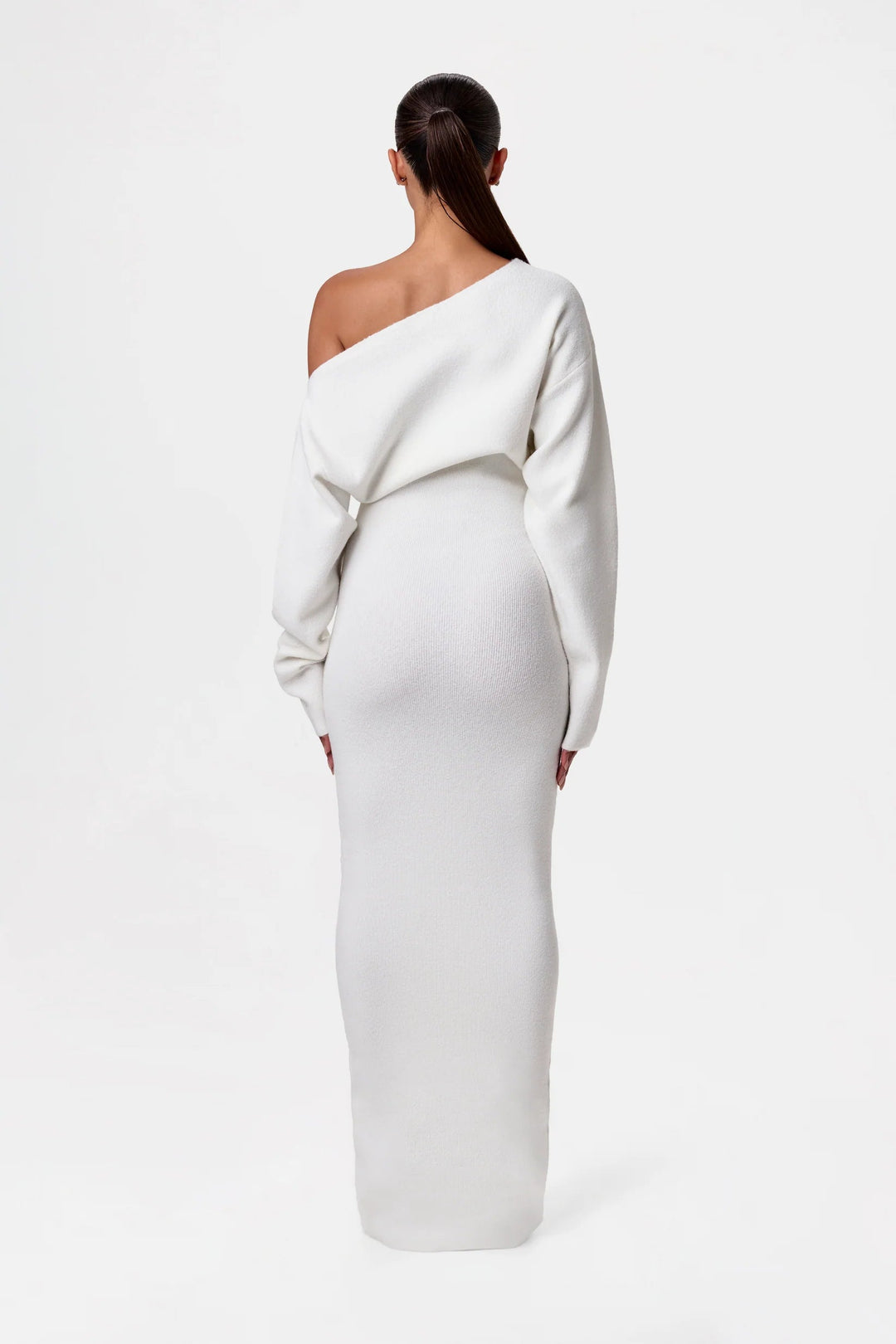 Camilla | Maxikleid Strick langarm figurbetont Schlitz