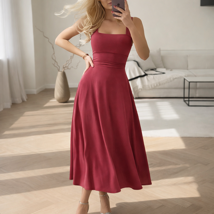 Valentina | Elegantes plissiertes Chiffon Kleid