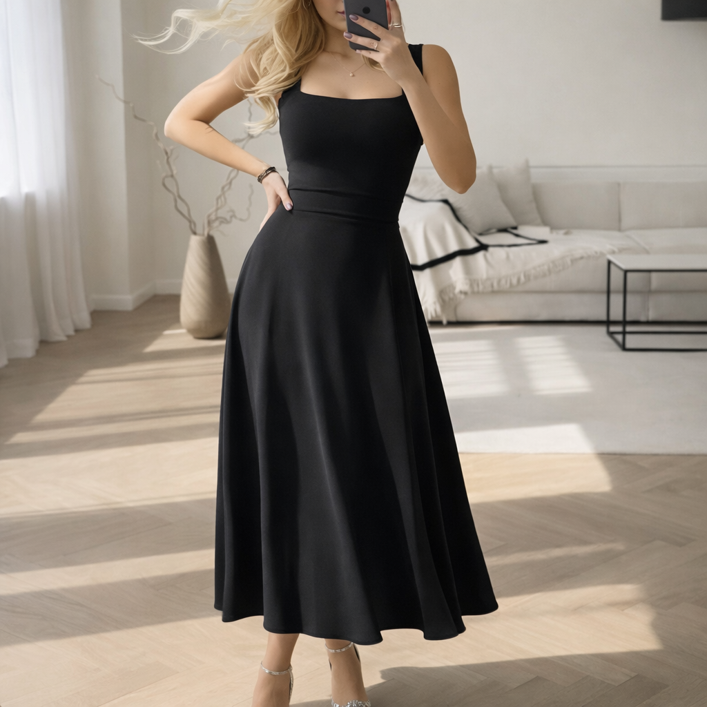 Valentina | Elegantes plissiertes Chiffon Kleid