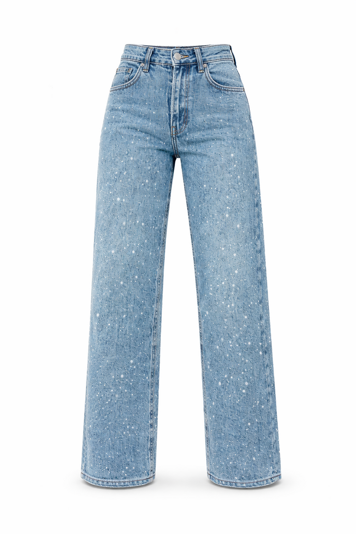 Velmira | High Waist Jeans Gerade Glitzer