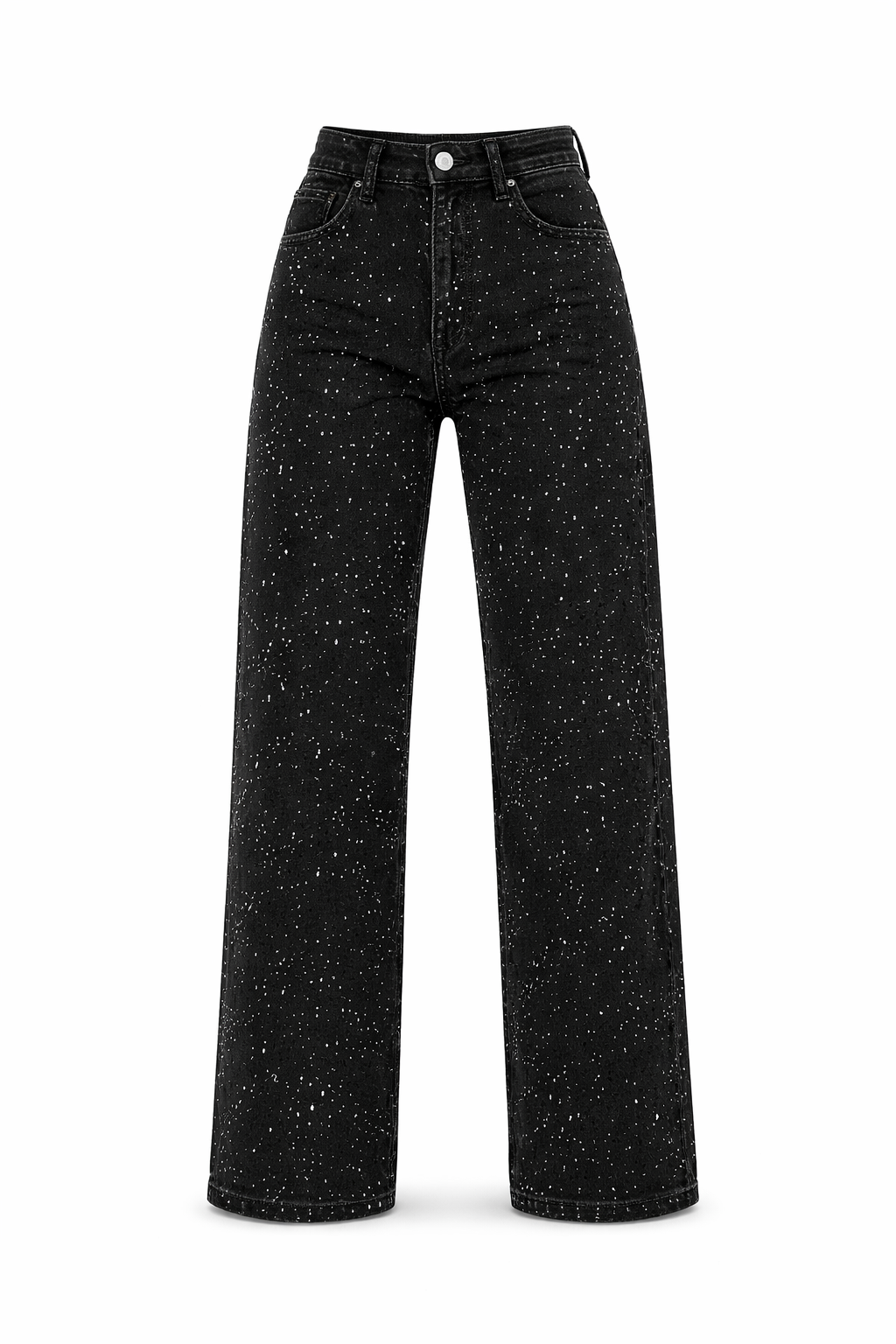 Velmira | High Waist Jeans Gerade Glitzer